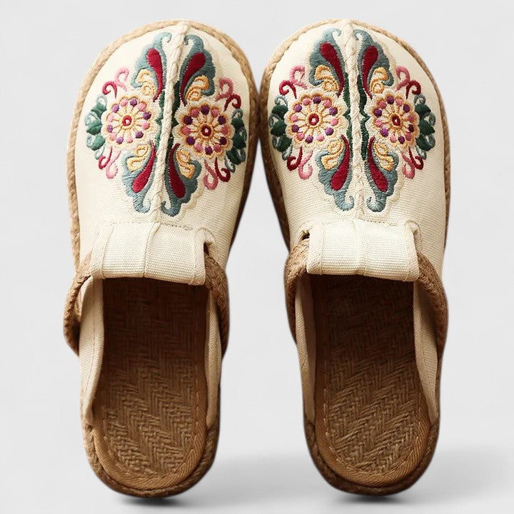 Chloe | Embroidered Slide Sandals