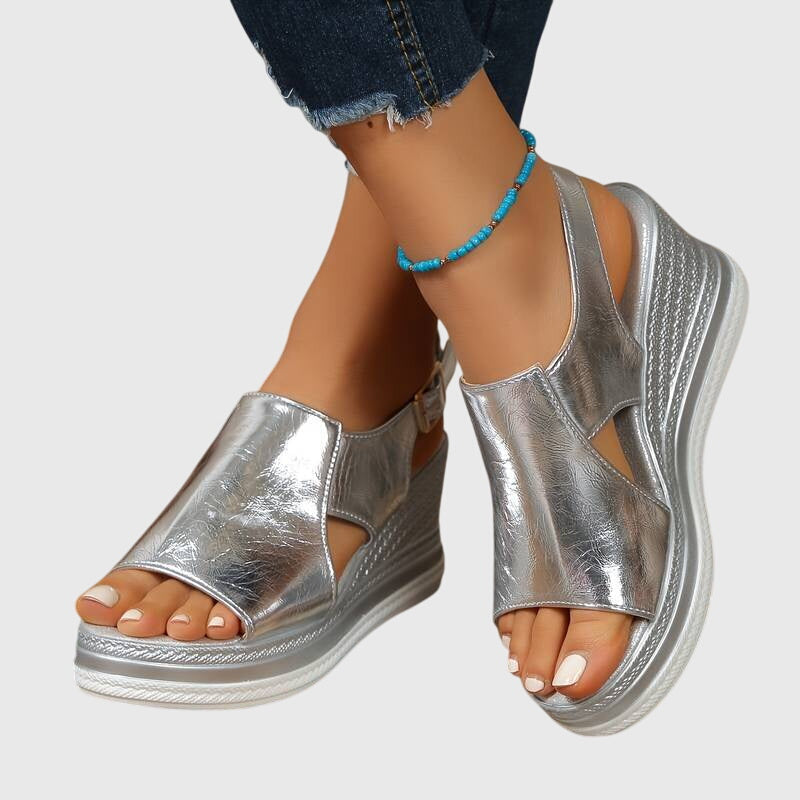 Megan | Metallic Platform Sandals