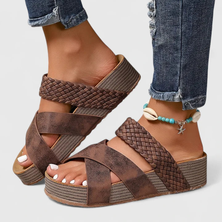 Delaney | Braided Cross Sandals