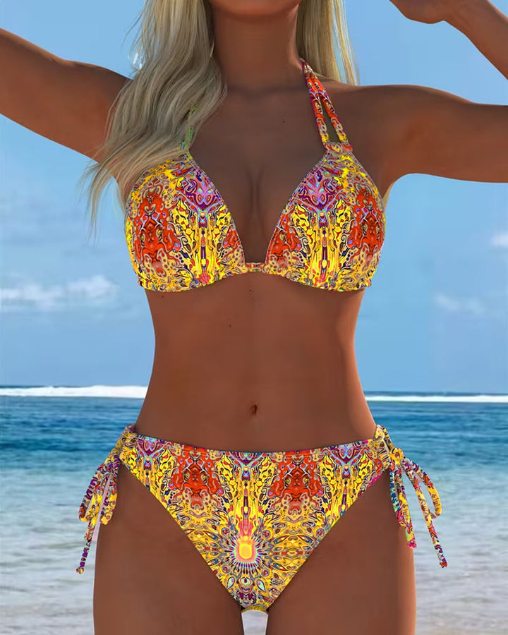 Bikini with halter print in various colors