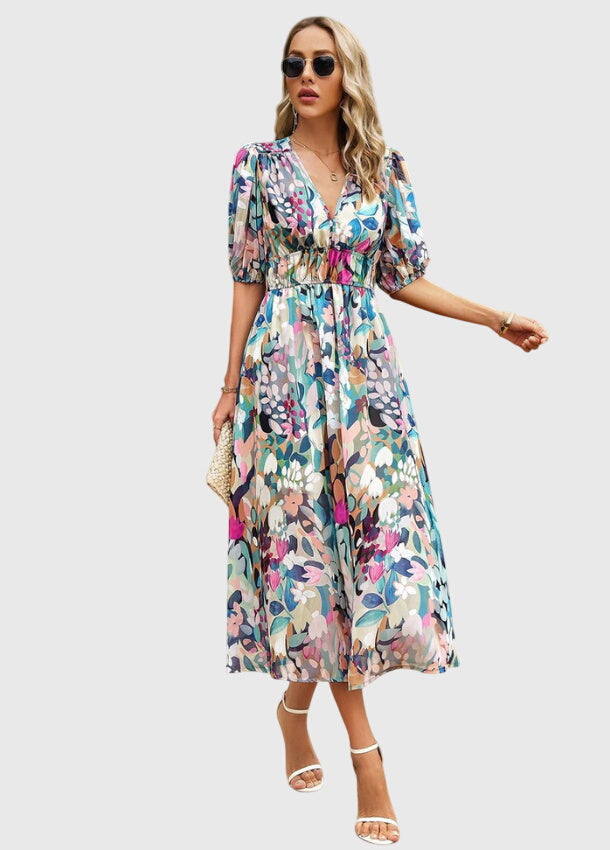 Sophie | Flattering Floral Midi Dress