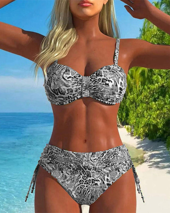 Eye-catching leopard print swimwear