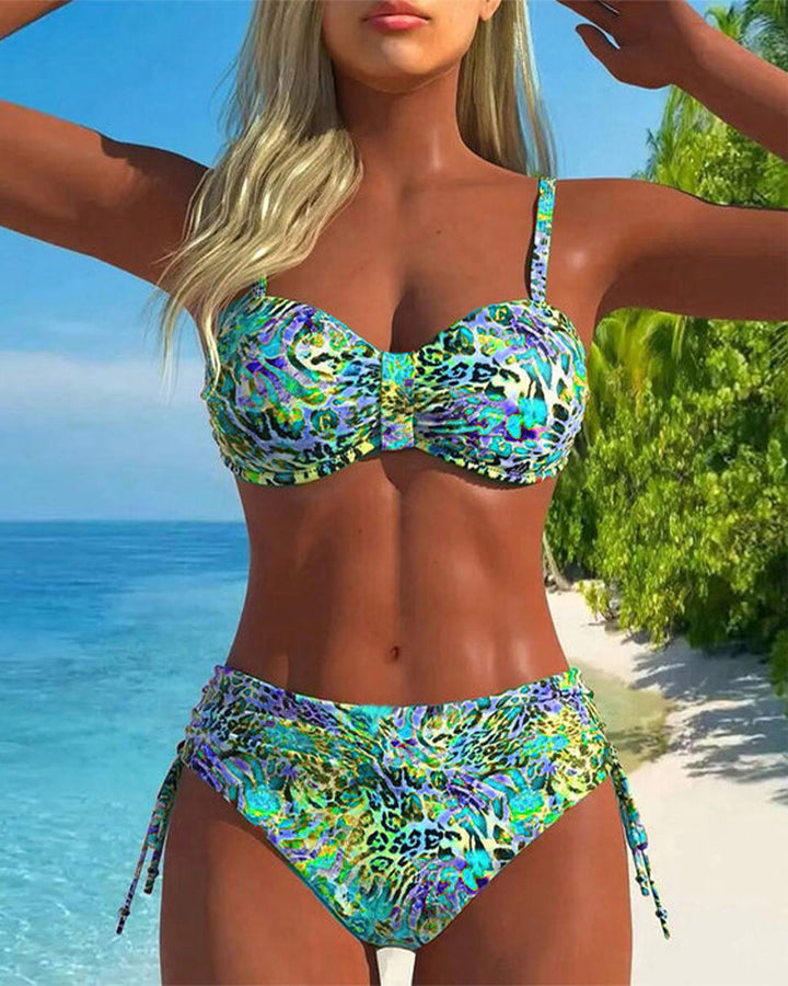 Eye-catching leopard print swimwear