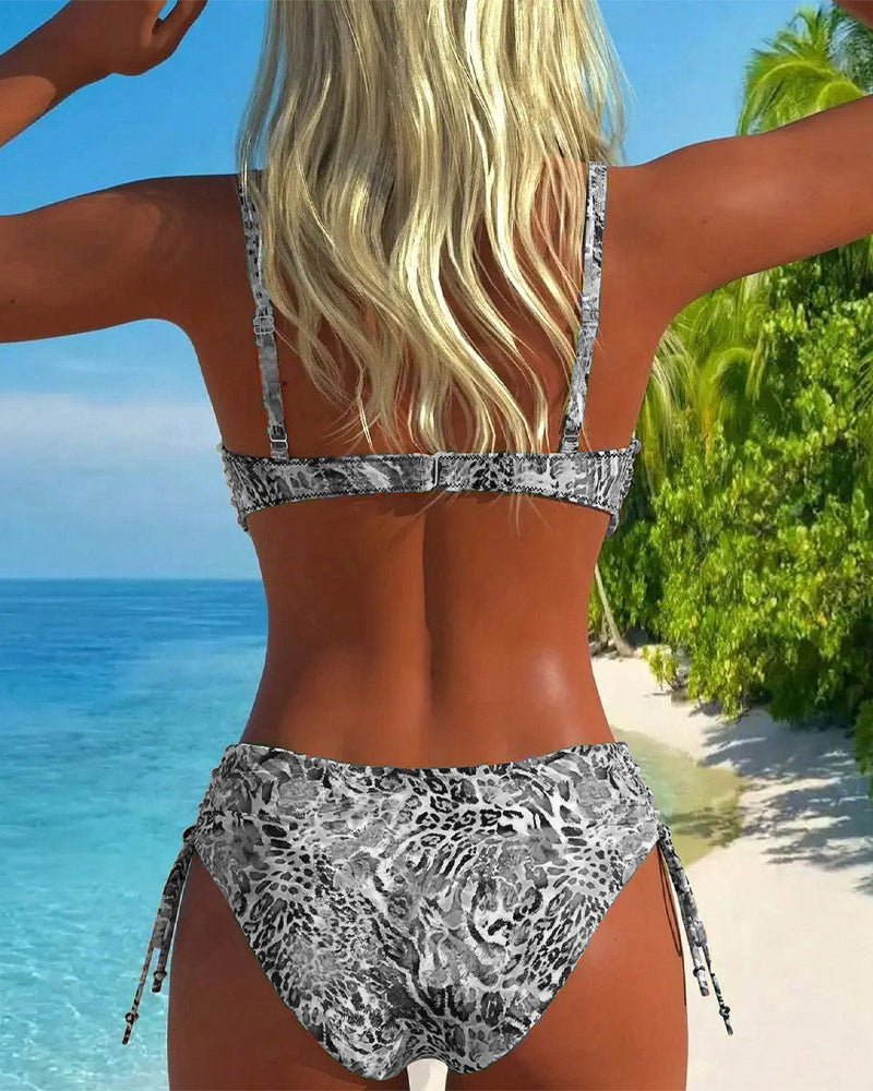 Eye-catching leopard print swimwear