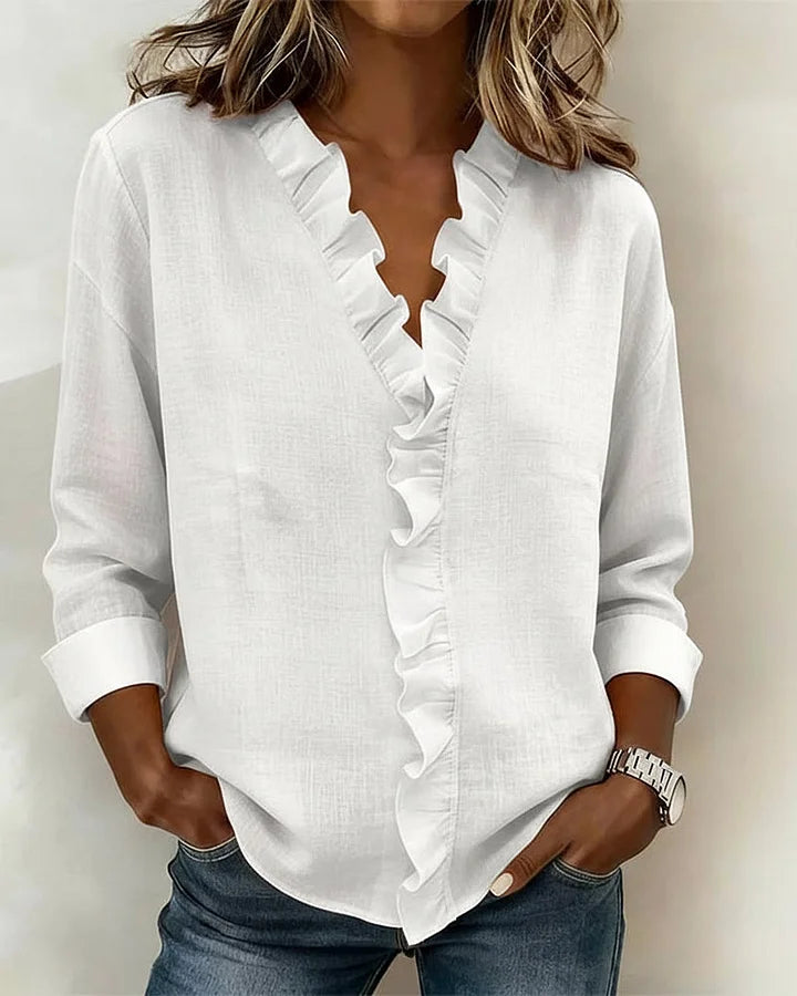Scarlett | Ruffled V-Neck Blouse