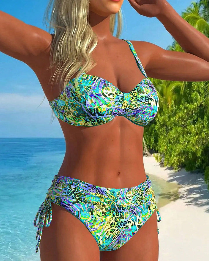 Eye-catching leopard print swimwear