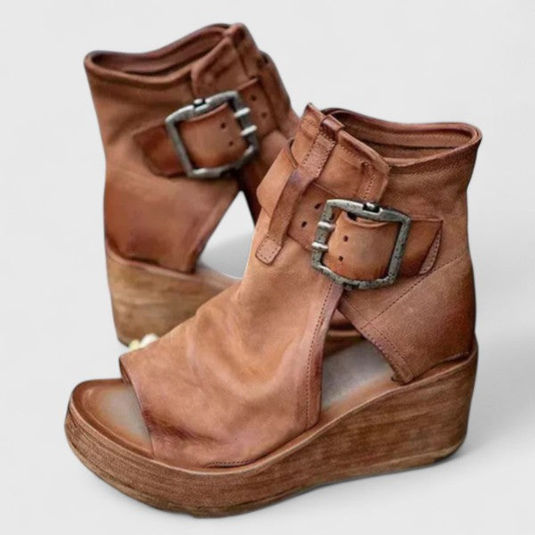 Jocelyn | Rustic Wedge Sandals