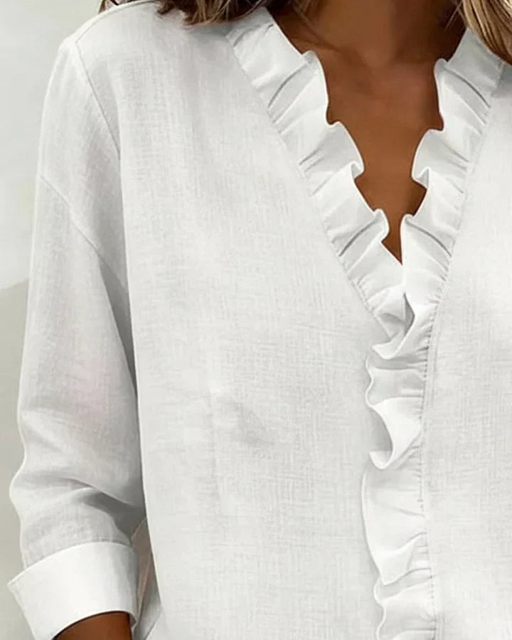 Scarlett | Ruffled V-Neck Blouse
