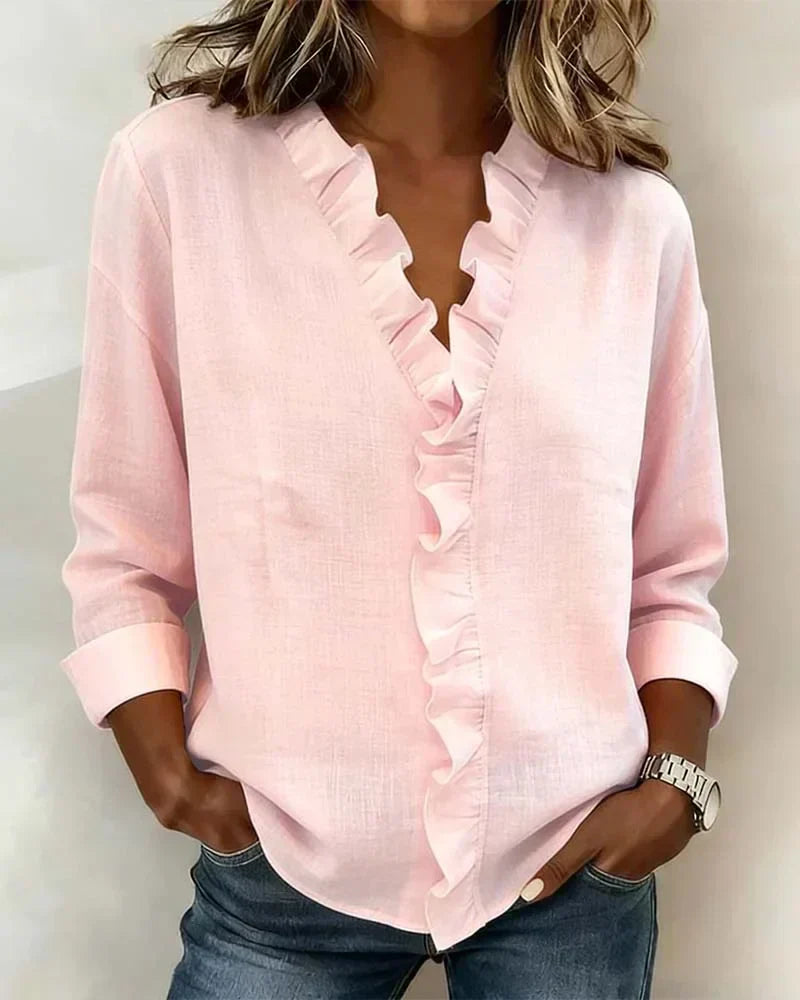 Scarlett | Ruffled V-Neck Blouse
