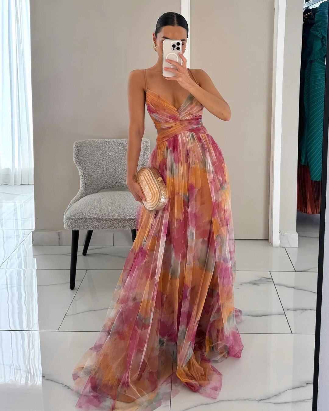 Frostin - long floral dress