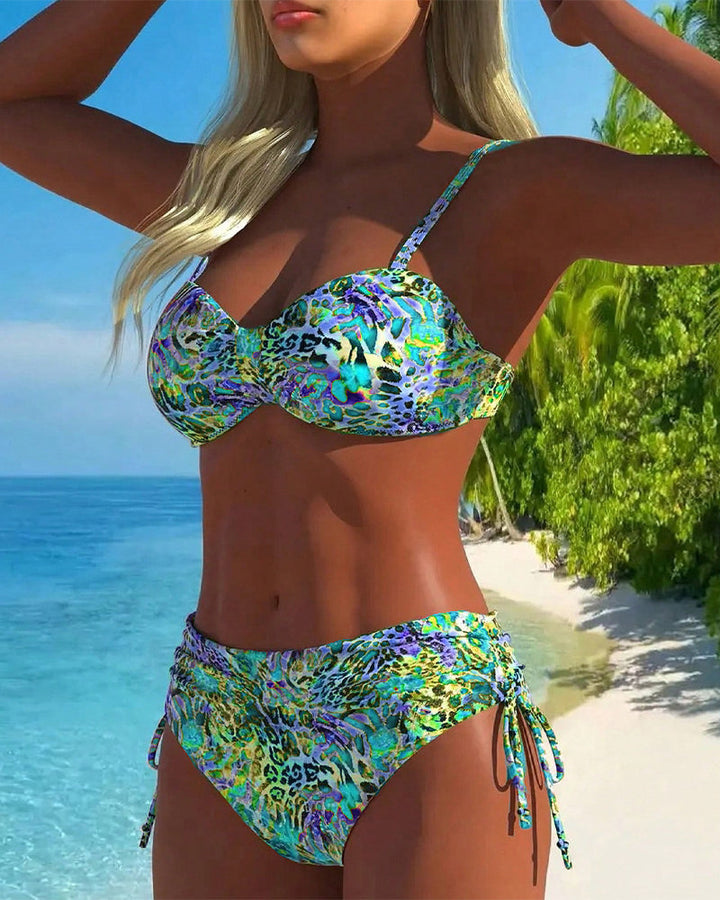 Eye-catching leopard print swimwear