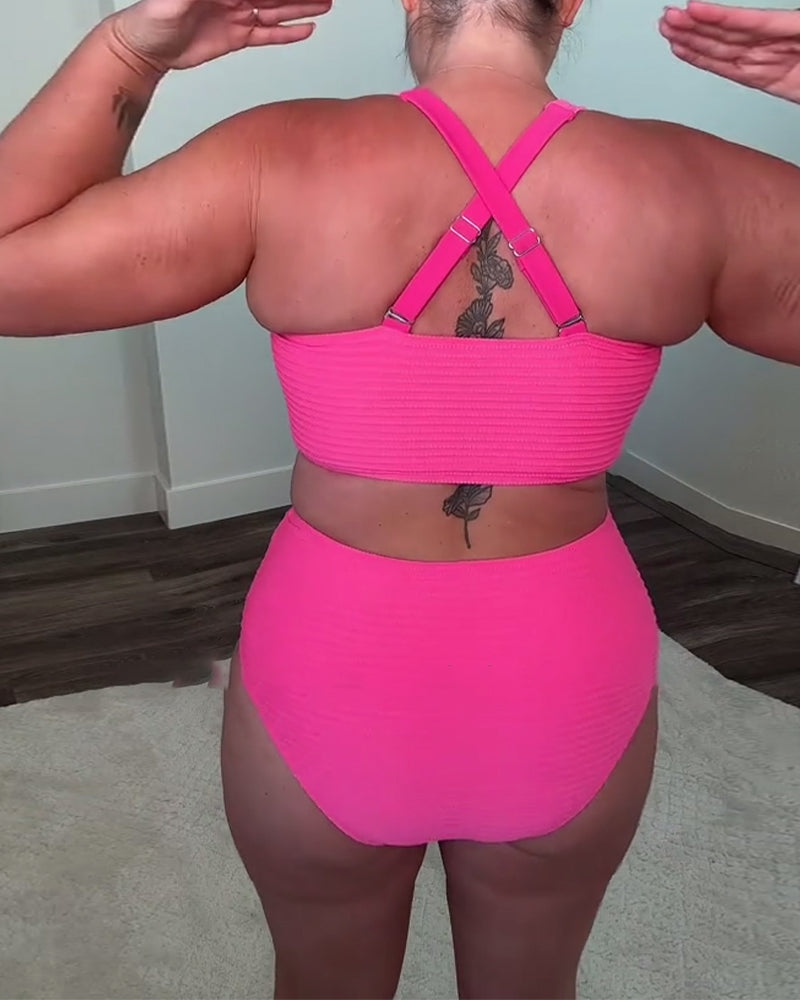Bikini casual solid color triangle
