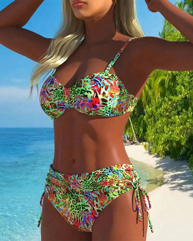 Eye-catching leopard print swimwear