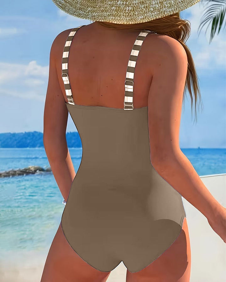 Ultimate swimsuit with stripes and color blocks