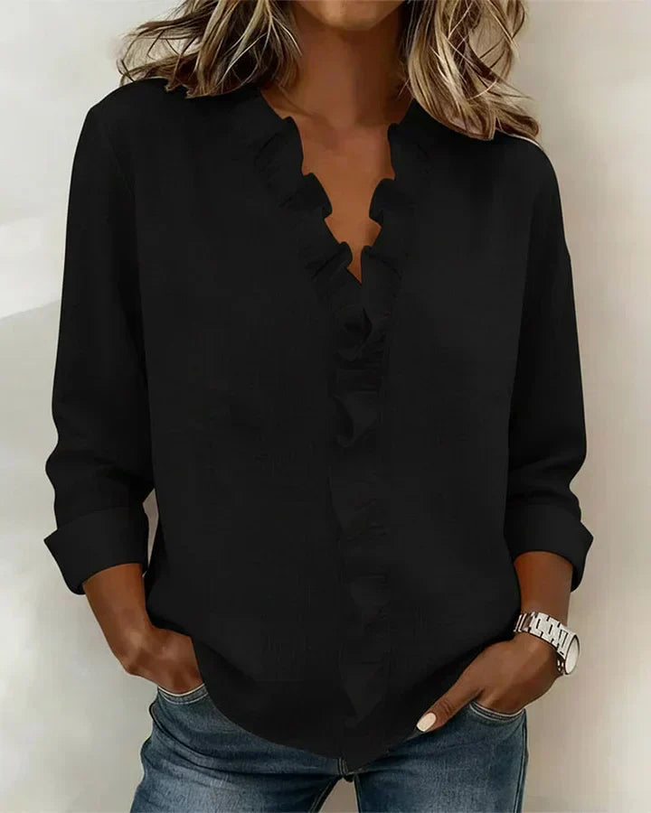 Scarlett | Ruffled V-Neck Blouse