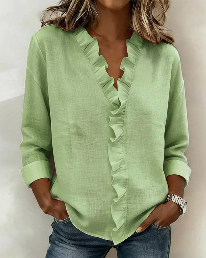 Scarlett | Ruffled V-Neck Blouse
