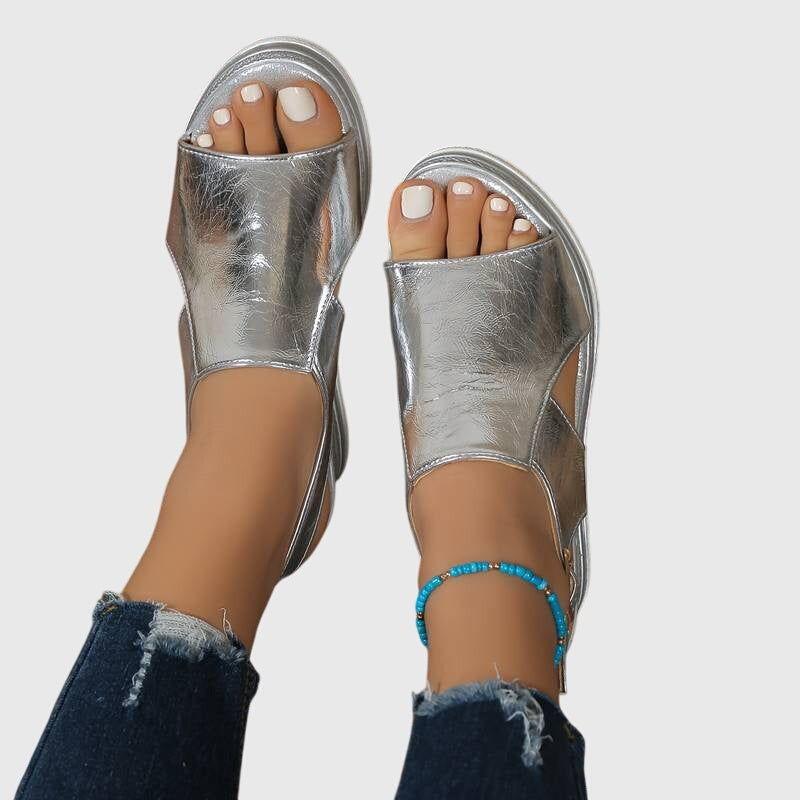 Megan | Metallic Platform Sandals