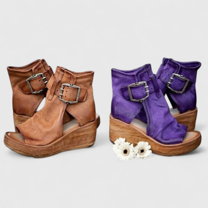 Jocelyn | Rustic Wedge Sandals