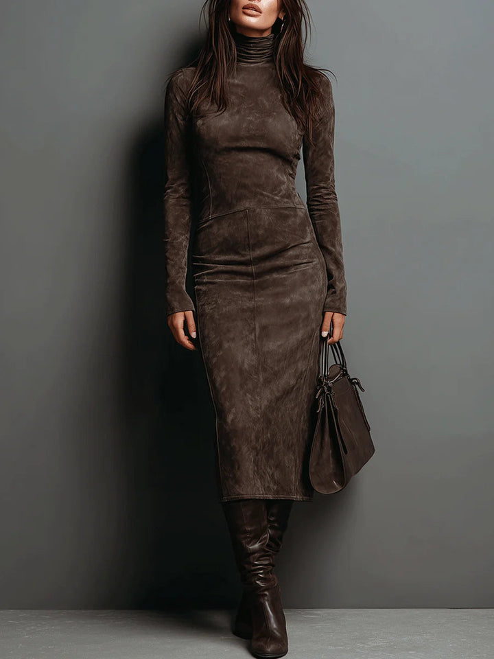 Sophie | Elegant Suede Maxi Dress