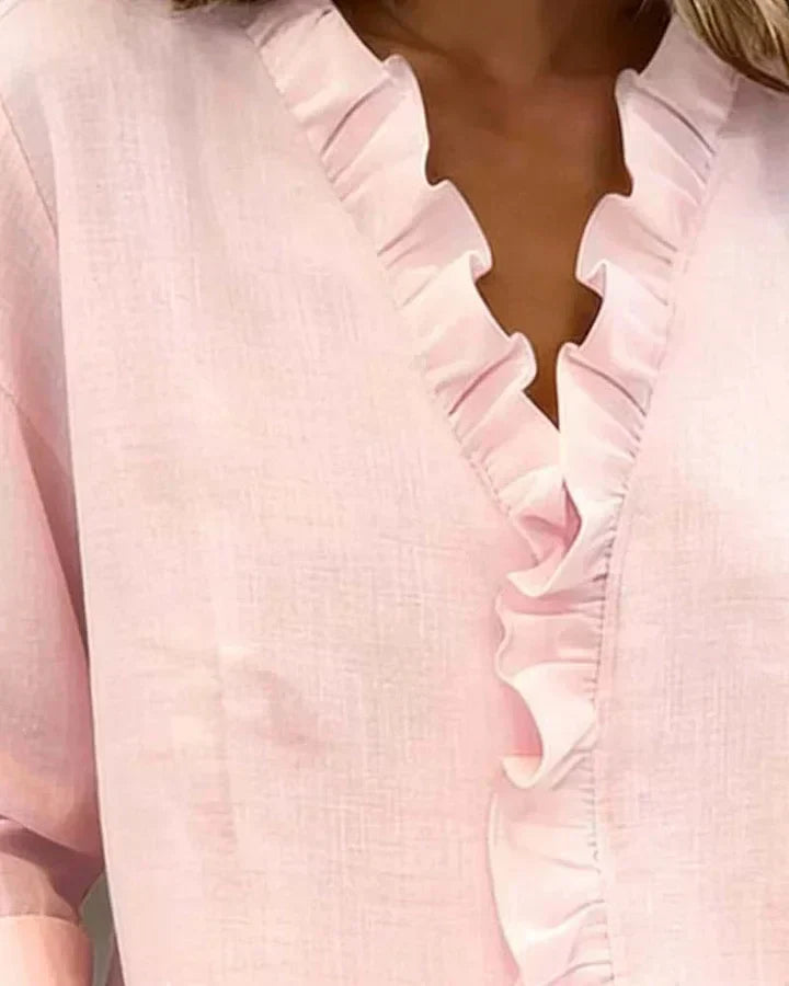 Scarlett | Ruffled V-Neck Blouse