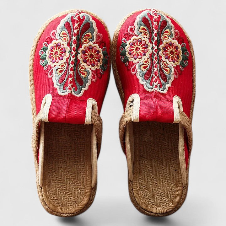 Chloe | Embroidered Slide Sandals