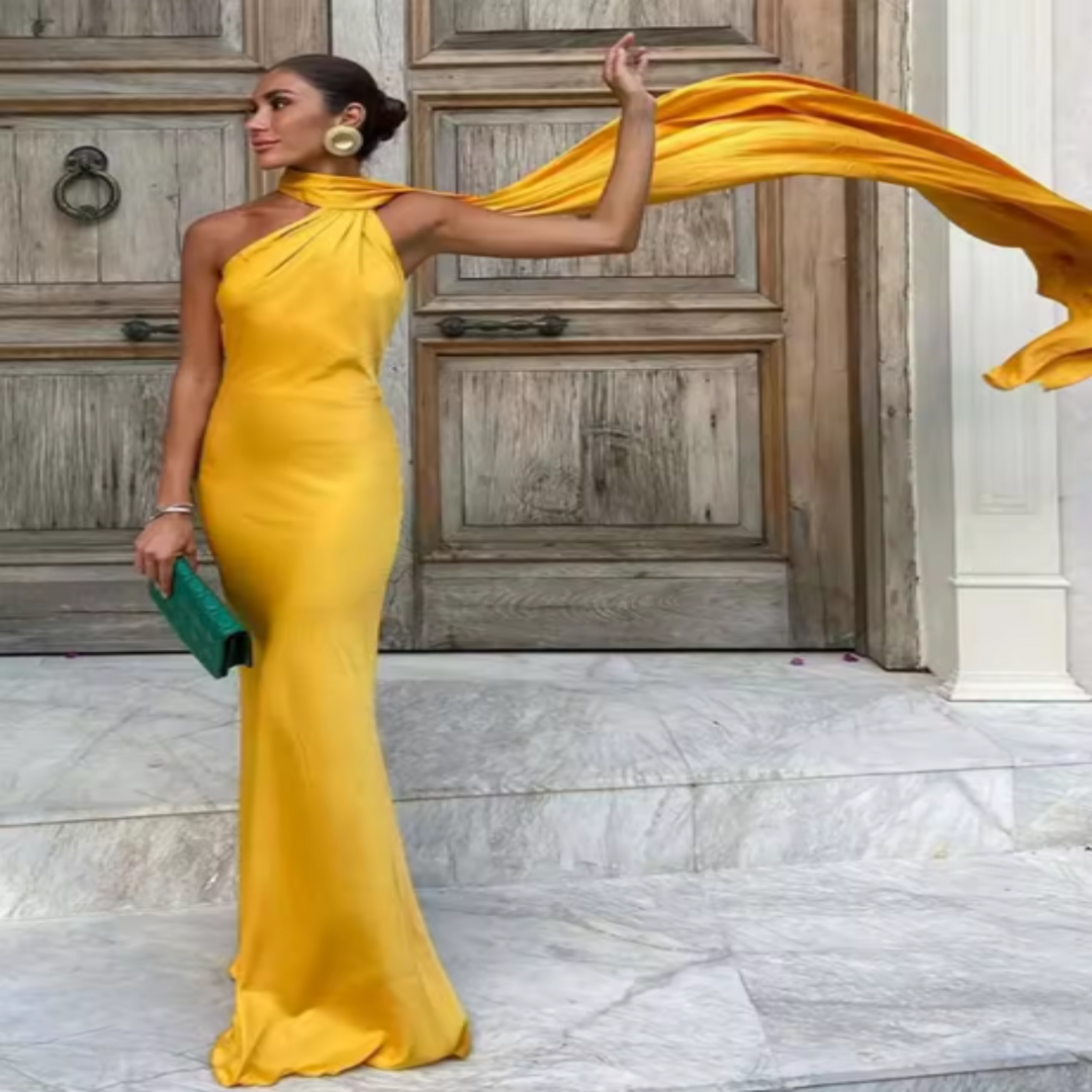 Adaline - Long dress with cape