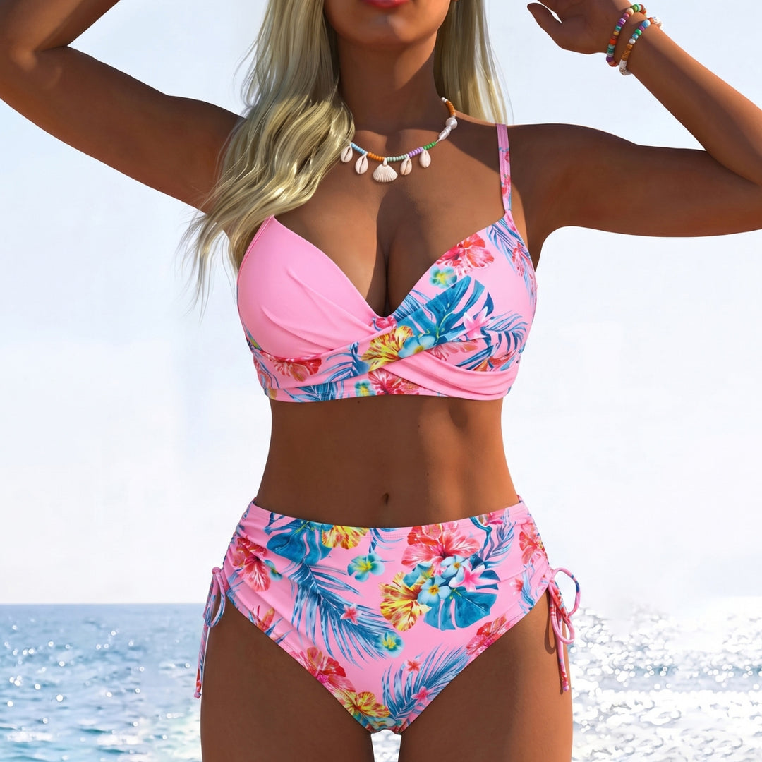 Bikini Bralette Style Contrast Print