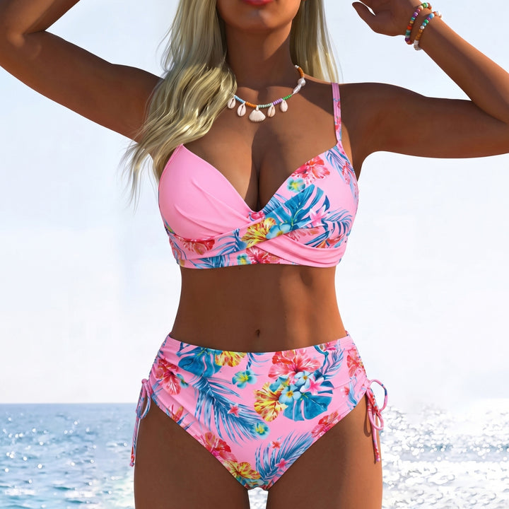 Bikini Bralette Style Contrast Print