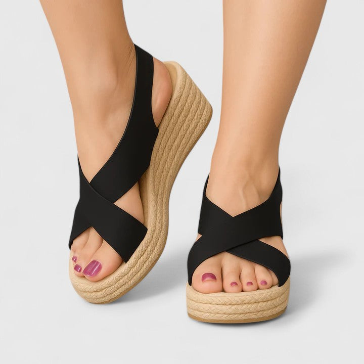 Kayla | Cross Wedge Sandals