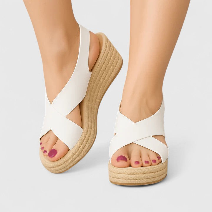 Kayla | Cross Wedge Sandals