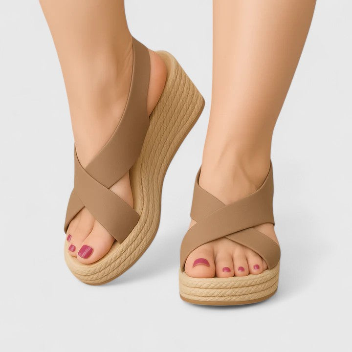 Kayla | Cross Wedge Sandals