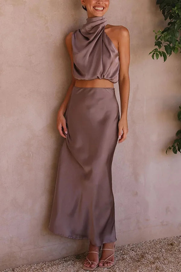 Deslie - elegant skirt and top set