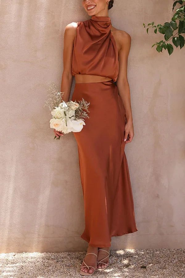 Deslie - elegant skirt and top set