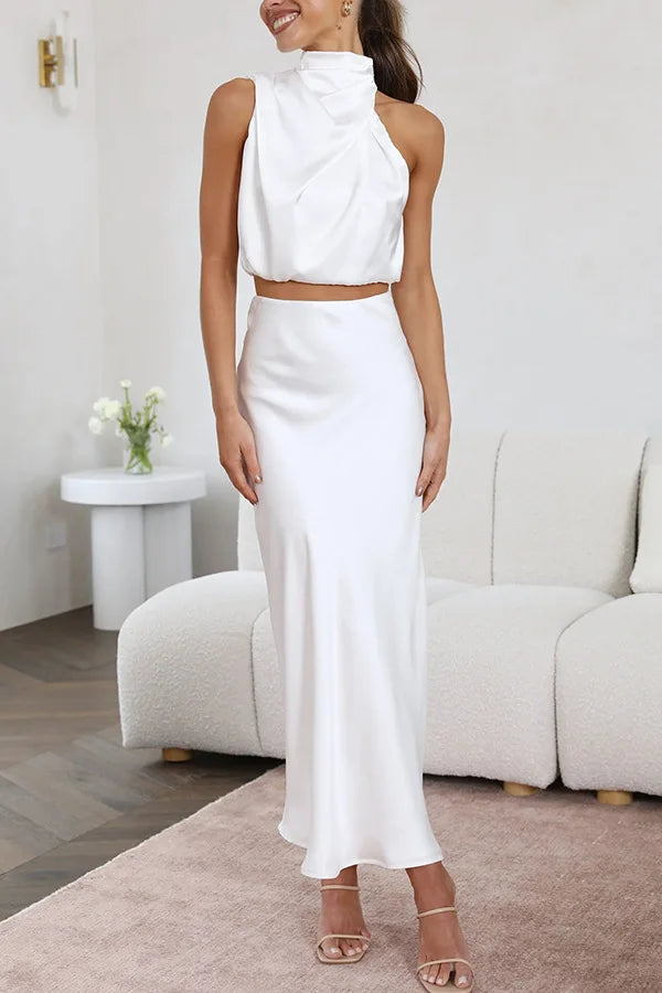 Deslie - elegant skirt and top set