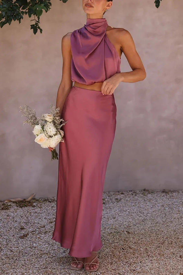 Deslie - elegant skirt and top set