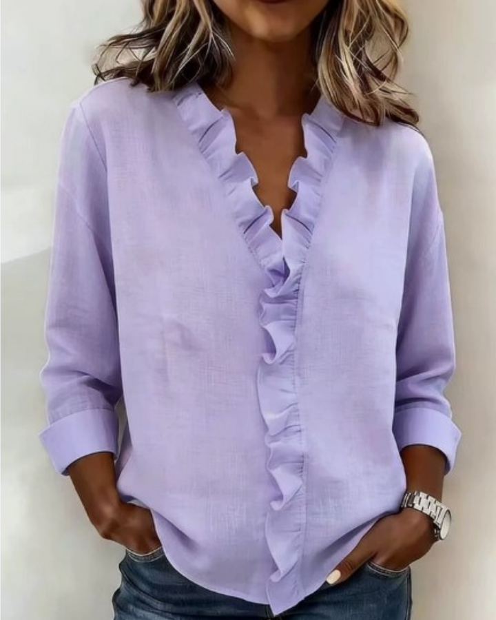 Scarlett | Ruffled V-Neck Blouse