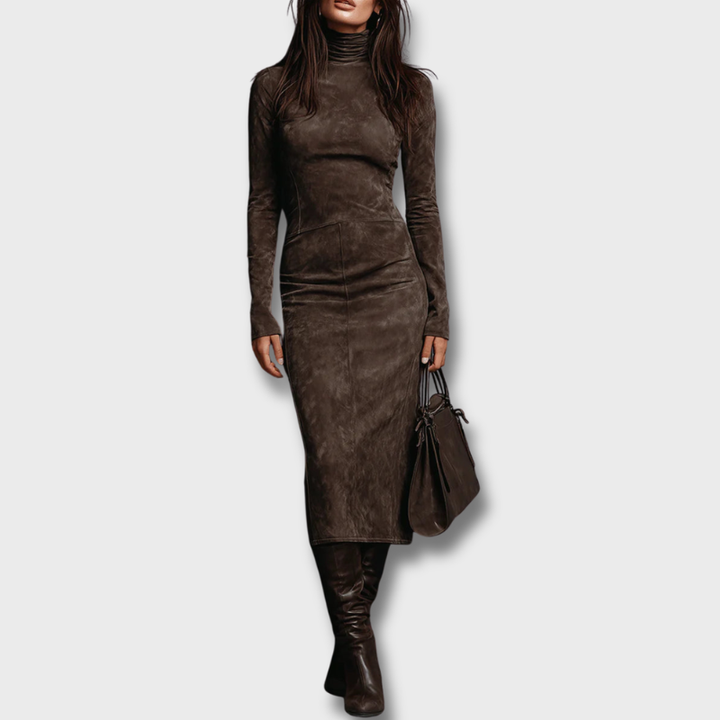 Sophie | Elegant Suede Maxi Dress