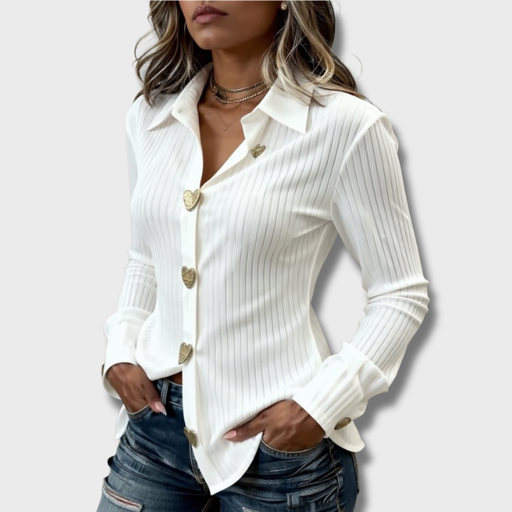 Heart Shaped Button-Up Shirt