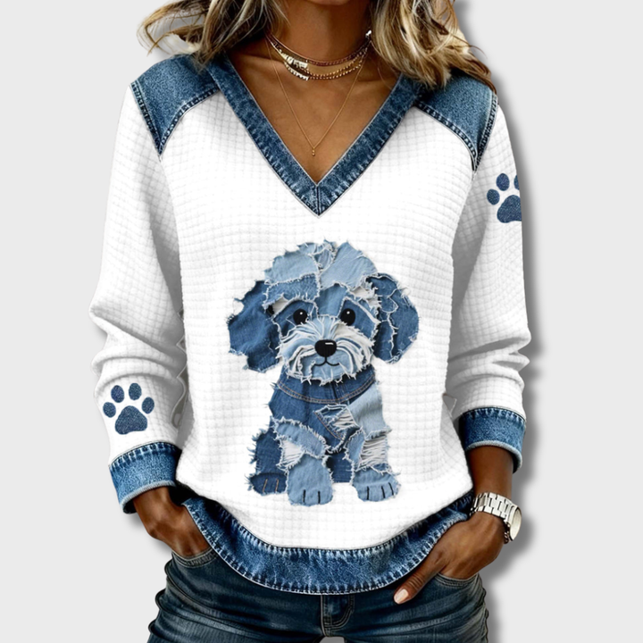 Emily | Playful animal art blouse
