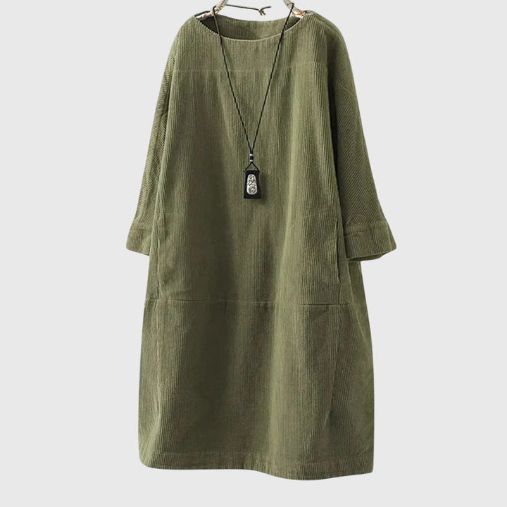 Sophie | Relaxed Corduroy Midi Dress