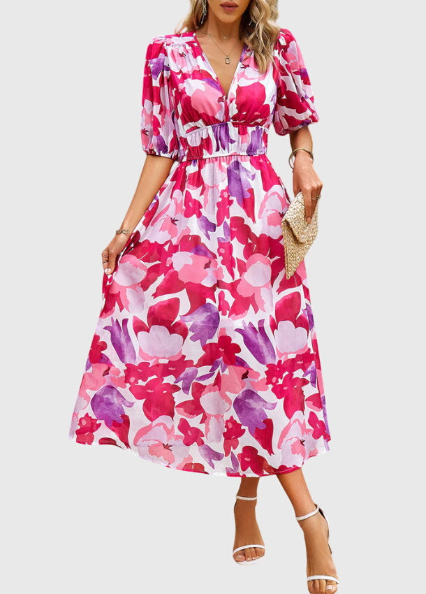 Sophie | Flattering Floral Midi Dress