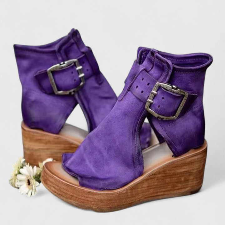 Jocelyn | Rustic Wedge Sandals