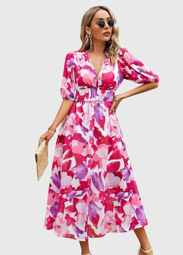 Sophie | Flattering Floral Midi Dress