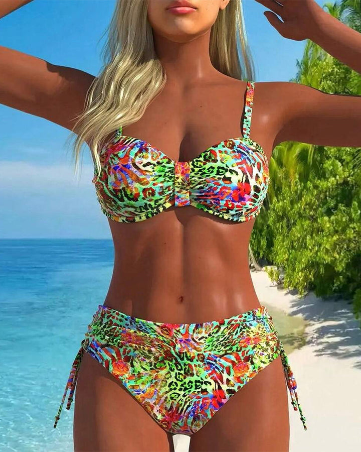 Eye-catching leopard print swimwear