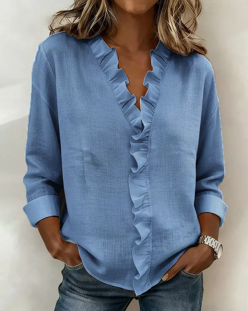 Scarlett | Ruffled V-Neck Blouse