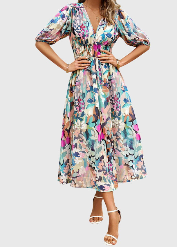 Sophie | Flattering Floral Midi Dress