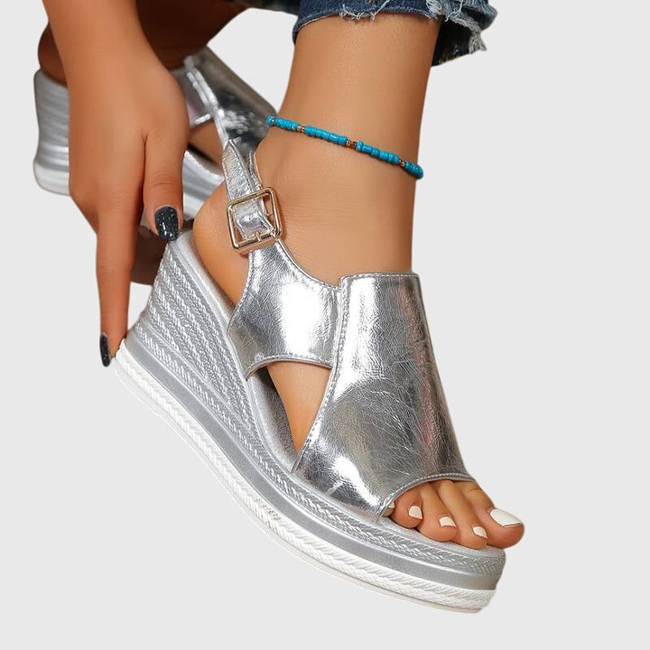 Megan | Metallic Platform Sandals