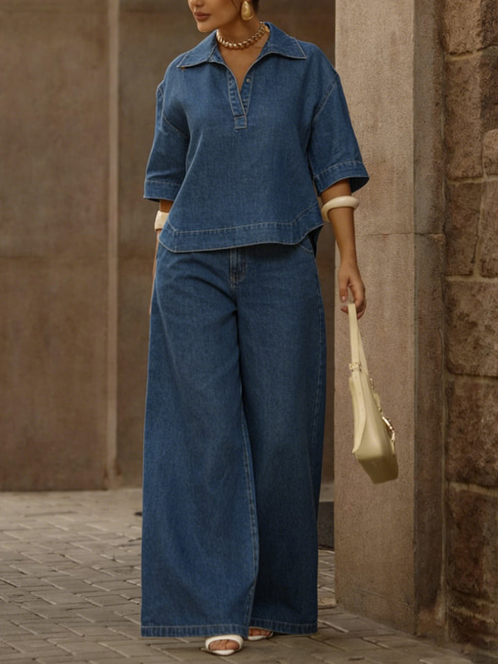 Harper | Casual Denim Two-Piece Set