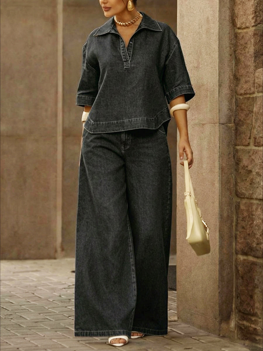 Harper | Casual Denim Two-Piece Set