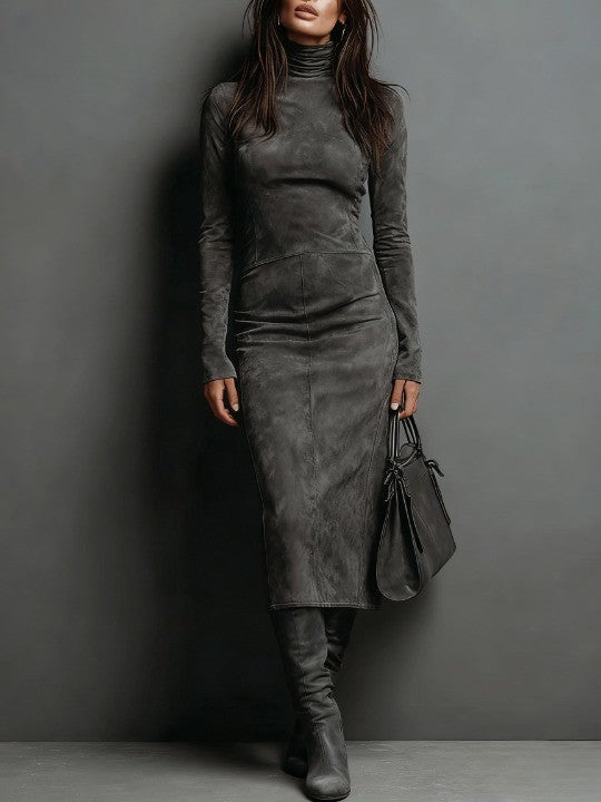 Sophie | Elegant Suede Maxi Dress